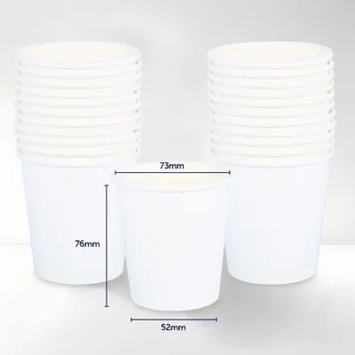 Paper Cup Party Bulk Pack 60pk 200ml - White