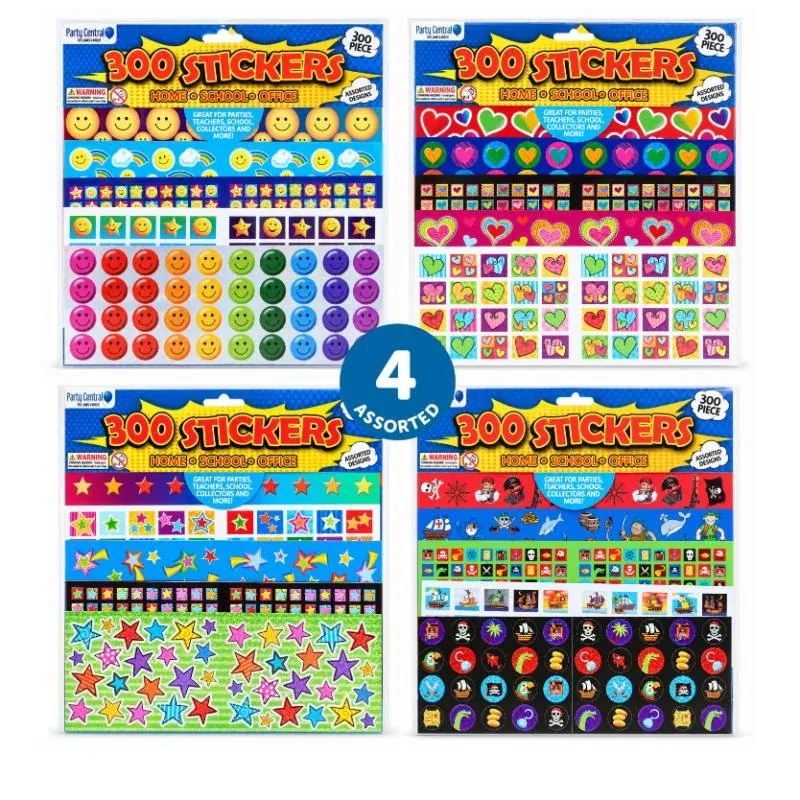 Sticker Assorted 300pc 4 Assorted Designs – image 3