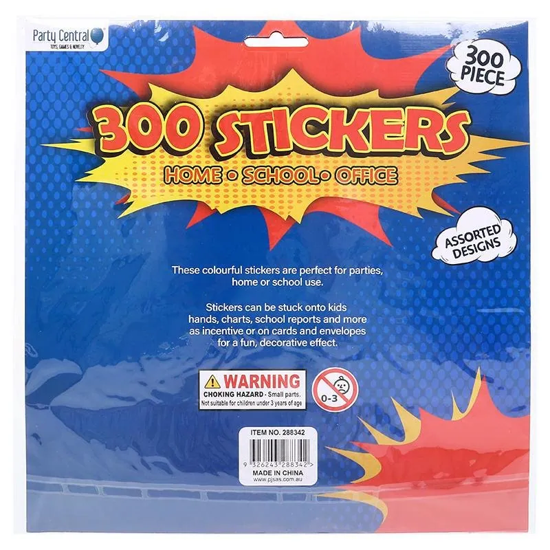 Sticker Assorted 300pc 4 Assorted Designs – image 2