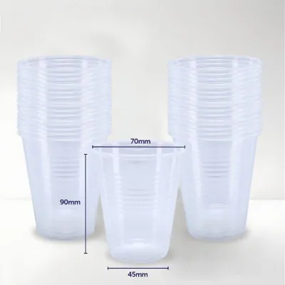 Drinkware Plastic Cups Bulk 50pk 200ml - Clear