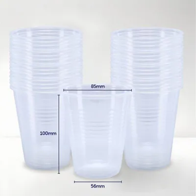 Drinkware Plastic Cups Bulk 50pk 350ml - Clear