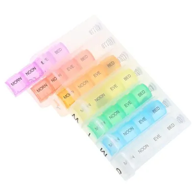Pill Box Spring Loaded 7 Day Organiser with 28 Slots Including Braille