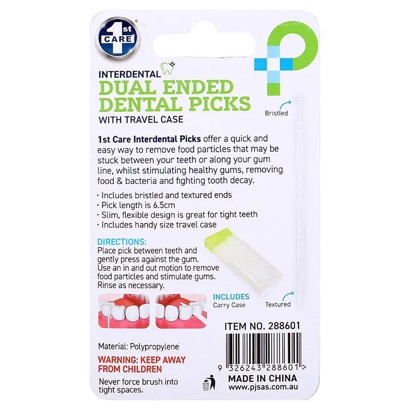 Interdental Dual-Ended Dental Picks 60pk - Includes Bristled & Textured Ends with Bonus Travel Case (335039) – image 3