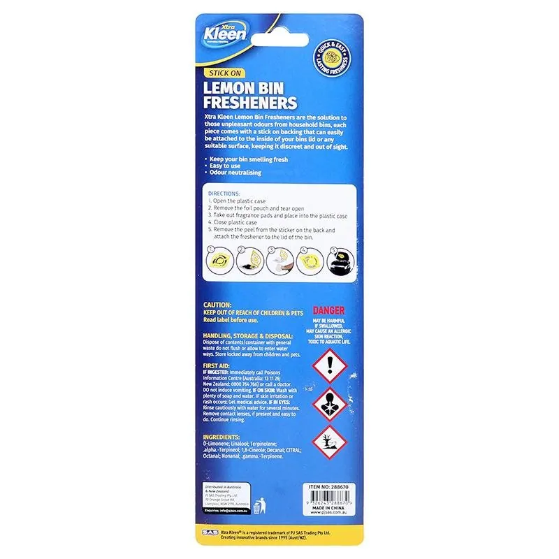Bin Freshener & Deodoriser (Stick On) 2pk - Scents: Apple, Lavender, Lemon – image 3