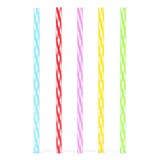 Straws Reusable Retro Stripe 20pk 20cm X 0.8cm - Assorted Colours – image 1