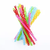 Straws Reusable Retro Stripe 20pk 20cm X 0.8cm - Assorted Colours – image 2