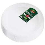 Sugarcane Bagasse Round Dinner Plates - Ø23cm - 50pk Bulk (white) – image 3