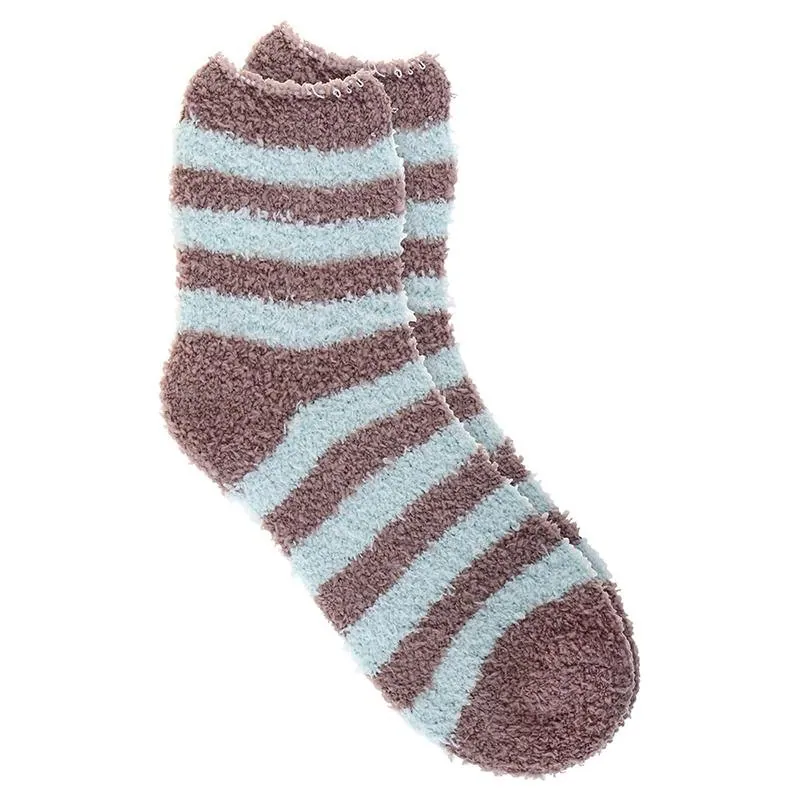 Socks Womens Microfibre Crew Cut 5pk Stripes Assorted Colours – image 3