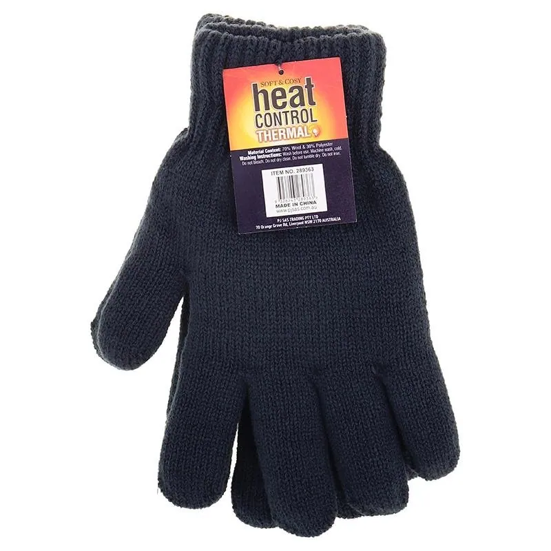Gloves Mens Heat Control Workwear Thick Thermal Lined Knitted Black, Grey, Navy & Brown – image 3
