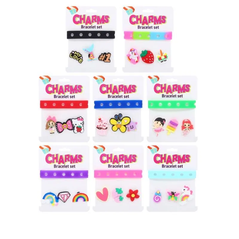 Charm Bracelet Set 4pc Includes: 22.5cm X 1.5cm Bracelet & 4 Charms Assorted Designs – image 4
