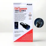 Charger Dual Port Car Adaptor Usb-a & Usb-c with Light Up Function Black – image 2