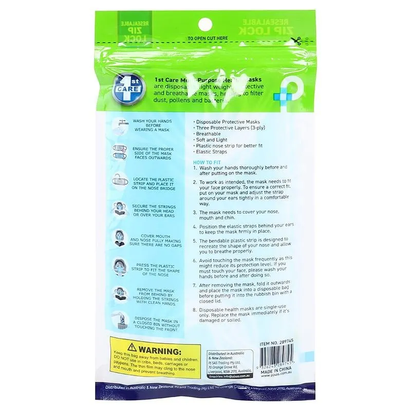Health Face Mask 10pk - 3PLY – image 3