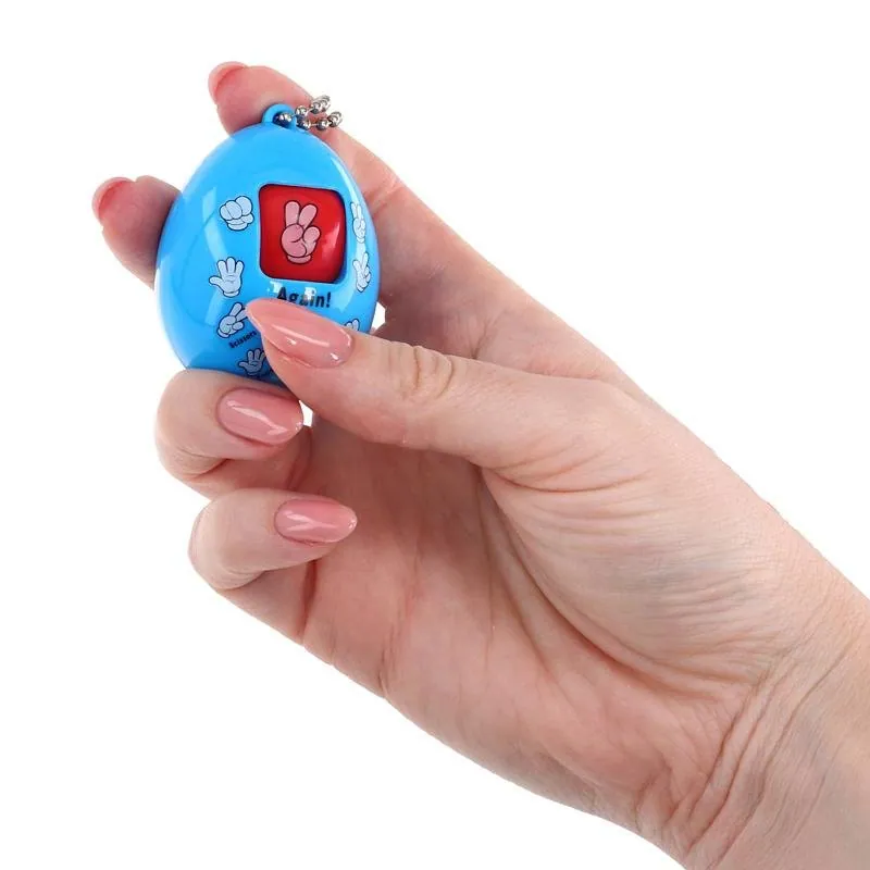 Rock, Scissor, Paper Game Press & Spin 3.5cm X 5cm Blue, Red, Yellow & Green – image 2
