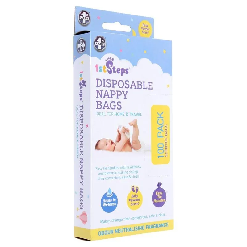 Nappy Bag Disposable 100pc 17cm X 34cm Baby Powder Scented – image 2