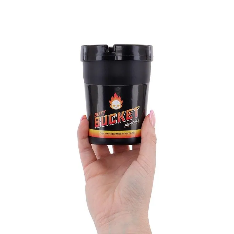 Ashtray Butt Bucket with Removable Lid 11cm X 8cm – image 2