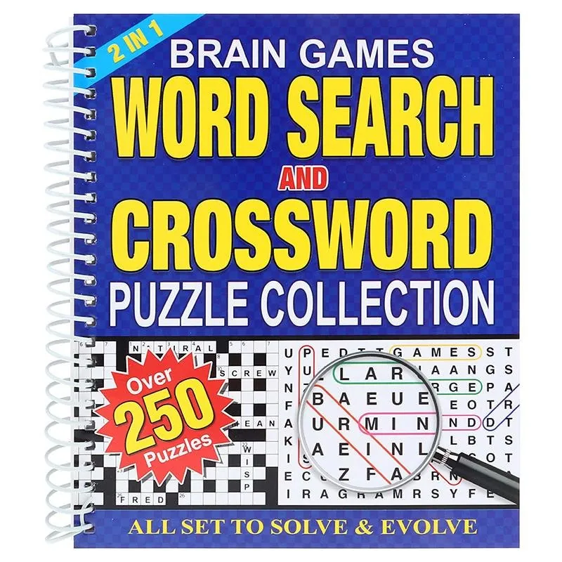 Book Puzzle 2-In-1 Wordsearch & Crossword Spiral 2 Assorted Designs 192 Page, Over 250 Puzzles – image 2