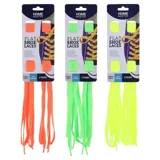 Shoe Laces Flat Fluoro Yellow, Orange & Green Assorted 2 Pair 120cm X 1cm – image 4