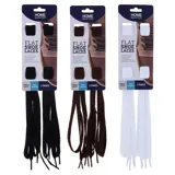 Shoe Laces Flat Brown, Black & White Assorted 2 Pair 120cm X 1cm – image 4