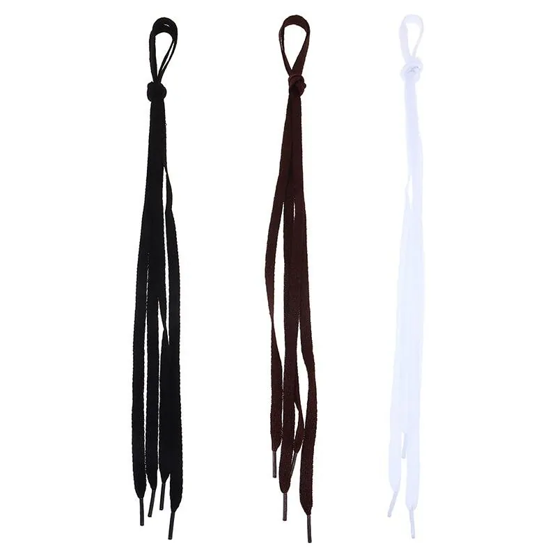 Shoe Laces Flat Brown, Black & White Assorted 2 Pair 120cm X 1cm – image 2