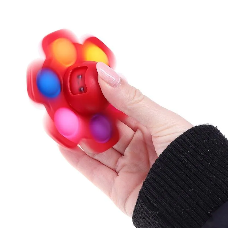 Fidget Bubble 2in1 Spin & Pop Octopus Mood Changing 8.5cm X 3cm Red, Purple, Yellow & Orange – image 2