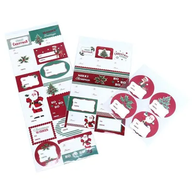 Gift Tag Adhesive Christmas 42pk 13cm X 36cm Includes 3 Sheets (Assorted Designs)