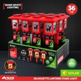 Christmas Stake Light Solar Lantern with Silhouettes 10LED 7.5cm X 7.5cm X 36cm Warm White 1 Function – image 3