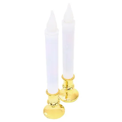 Flickering LED Taper Candles 23cm, Warm White (2 Pack)