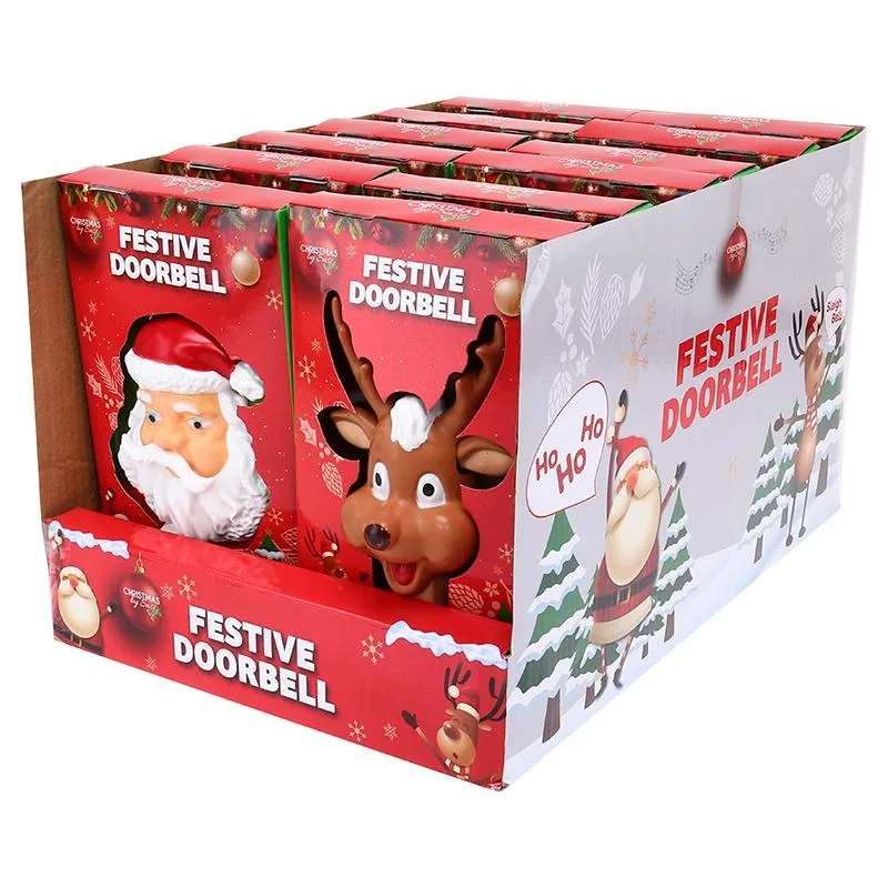 Door Bell Battery Operated Christmas 11cm X 19.5cm Santa & Reindeer Requires 3 X AAA Batteries (Not Included) – image 3