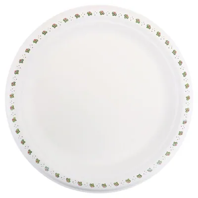 Sugarcane Bagasse Christmas Round Plates Large 18pk Ø23cm Holly Print