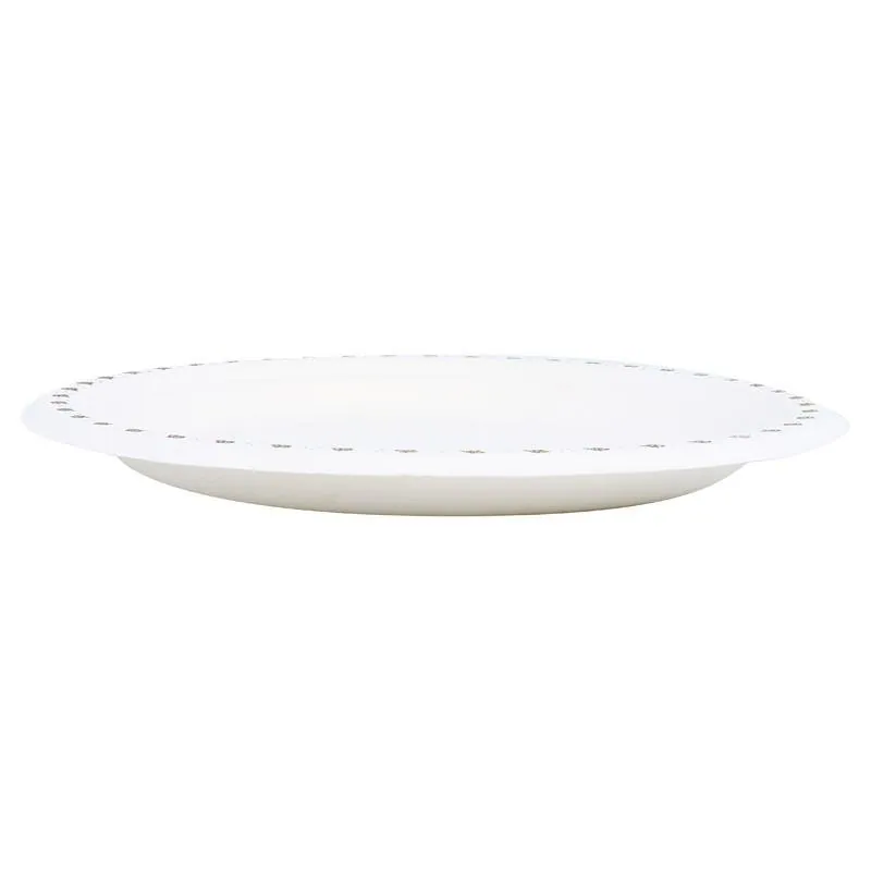 Sugarcane Bagasse Christmas Round Plates Large 18pk Ø23cm Holly Print – image 2