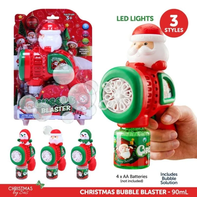 Christmas Toy Bubble Gun Battery Operated 19cm X 17.5cm Snowman & Santa – image 4