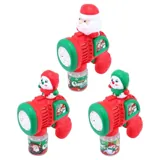 Christmas Toy Bubble Gun Battery Operated 19cm X 17.5cm Snowman & Santa – image 1