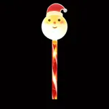 Stake Light Solar Christmas Santa Head with Candy Stripe Stake 5LED 11cm X 8cm X 47cm Warm White 8 Functions – image 2
