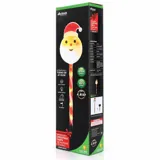 Stake Light Solar Christmas Santa Head with Candy Stripe Stake 5LED 11cm X 8cm X 47cm Warm White 8 Functions – image 3