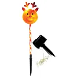 Stake Light Solar Christmas Reindeer with Candy Stripe Stake 5LED 11cm X 7.5cm X 47cm Warm White 8 Functions – image 1