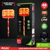 Stake Light Solar Christmas Sign with Candy Stripe Stake 12LED 11cm X 15.5cm X 48cm Warm White 8 Functions – image 4