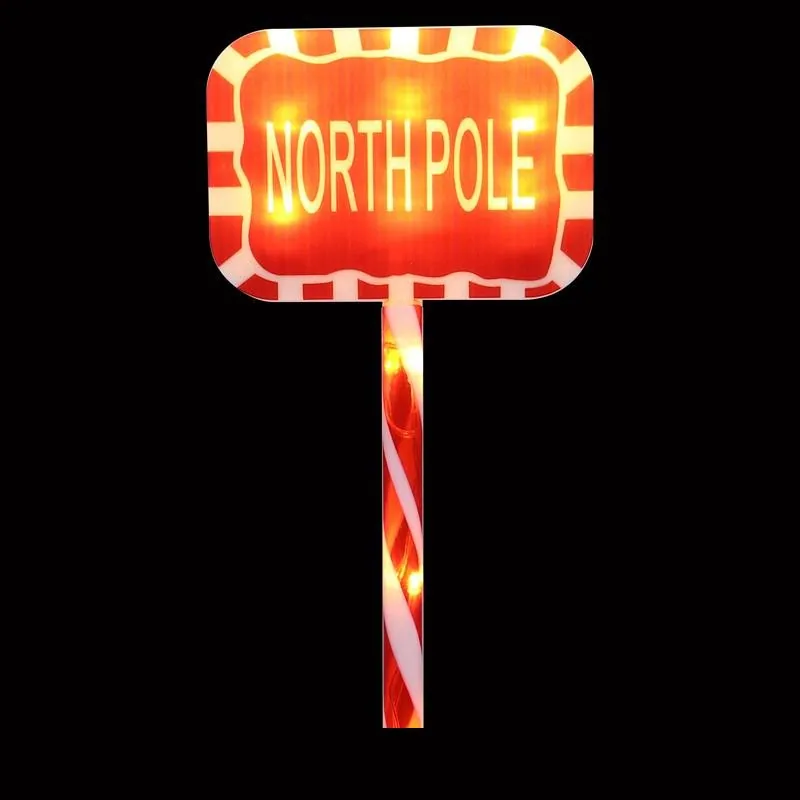 Stake Light Solar Christmas Sign with Candy Stripe Stake 12LED 11cm X 15.5cm X 48cm Warm White 8 Functions – image 2
