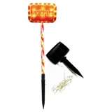 Stake Light Solar Christmas Sign with Candy Stripe Stake 12LED 11cm X 15.5cm X 48cm Warm White 8 Functions – image 1