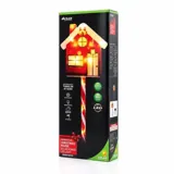 Stake Light Solar Christmas House with Candy Stripe Stake 12LED 15.5cm X 16cm X 52.5cm Warm White 8 Functions – image 3