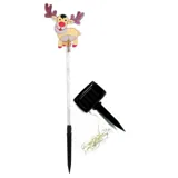 Christmas Stake Light Solar Reindeer Coloured 5LED 10cm X 11cm X 47.5cm Warm White 8 Functions – image 1
