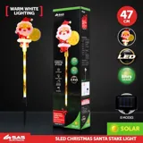Christmas Stake Light Solar Santa Coloured 5LED 9cm X 10.5cm X 47cm Warm White 8 Functions – image 4