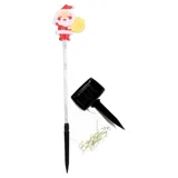 Christmas Stake Light Solar Santa Coloured 5LED 9cm X 10.5cm X 47cm Warm White 8 Functions – image 1