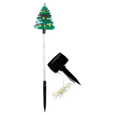 Stake Light Solar Christmas Tree Coloured 5LED 8.8cm X 11cm X 48cm Warm White 8 Functions
