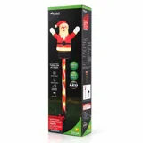 Stake Light Solar Christmas Santa with Candy Stripe Stake 5LED 11cm X 12cm X 48cm Warm White 8 Functions – image 3