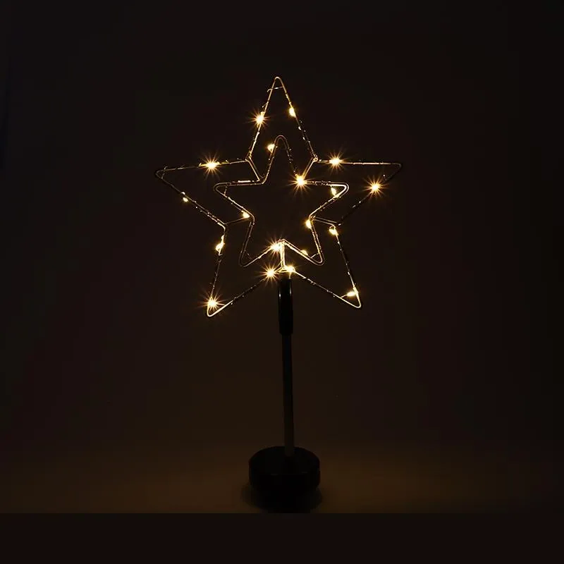 Christmas Stake Light Solar Silhouette Star 20LED 22cm X 25cm X 61cm Warm White 8 Functions – image 2