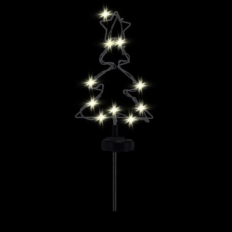Christmas Stake Light Solar Silhouette Tree 20LED 18cm X 25cm X 64cm Warm White 8 Functions – image 2