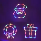 Christmas Decorative Light Battery Operated Window Silhouette with Suction Cup Multi-Colour Present (18cmx19cm), Santa (18cmx20cm), & Wreath (18cmx20cm) Requires – image 2