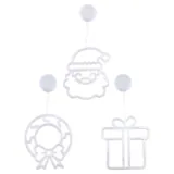 Christmas Decorative Light Battery Operated Window Silhouette with Suction Cup Multi-Colour Present (18cmx19cm), Santa (18cmx20cm), & Wreath (18cmx20cm) Requires – image 1