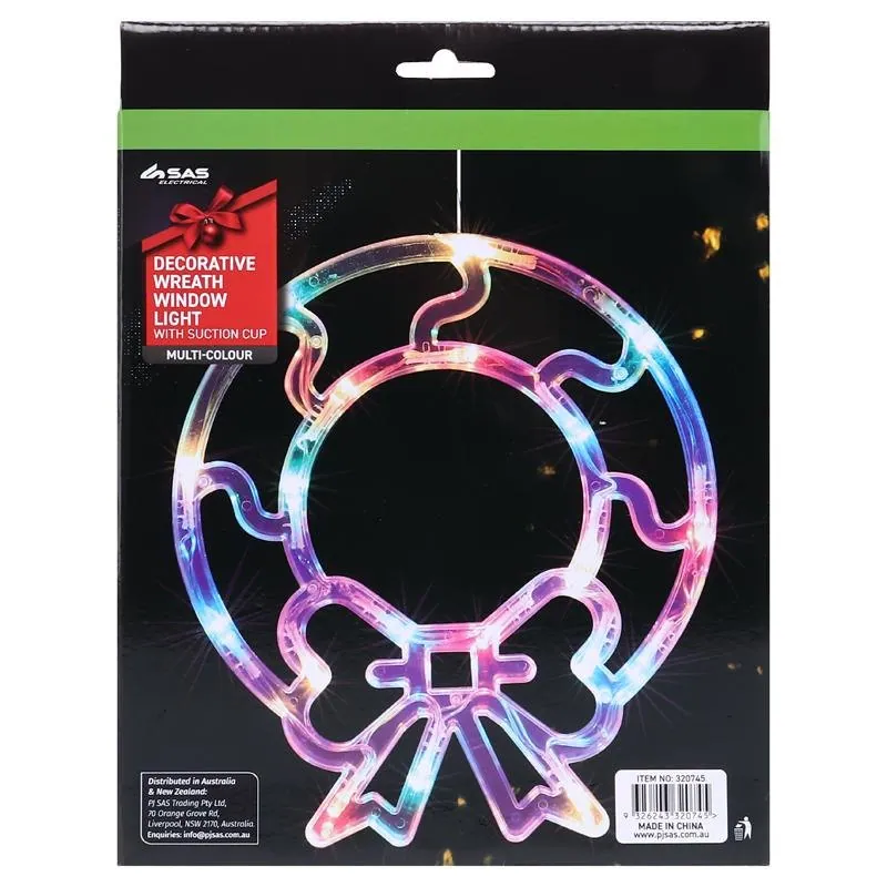 Christmas Decorative Light Battery Operated Window Silhouette with Suction Cup Multi-Colour Present (18cmx19cm), Santa (18cmx20cm), & Wreath (18cmx20cm) Requires – image 3