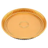 Christmas Tray Circular Reusable Plastic Gold 32cm X 32cm X 3cm Includes Clear Lid - Total Height with Lid 6.5cm – image 2
